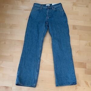 NWT Everlane 90s Forever Jean 25R Mid Indigo 100% Cotton Midrise Straight Leg